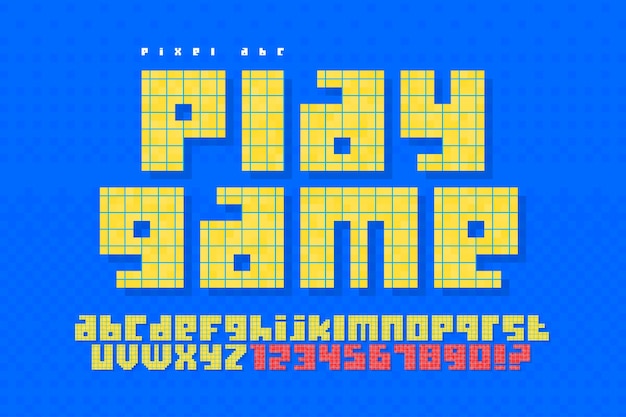 Vibrant Pixel Art Game Text and Alphabet | Jiffy Designs
