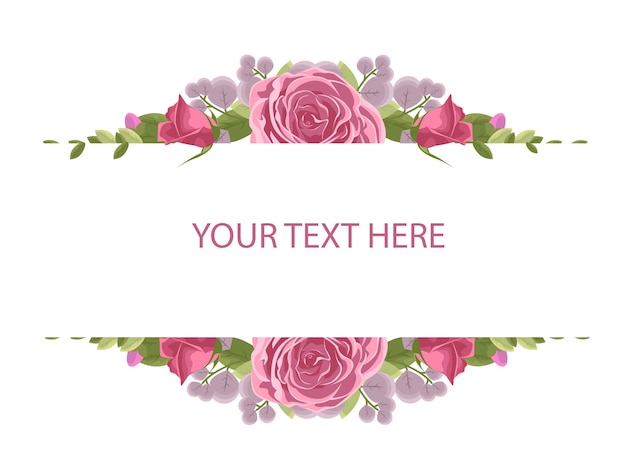 Elegant Floral Frame with Pink Roses and Customizable Text | Jiffy Designs