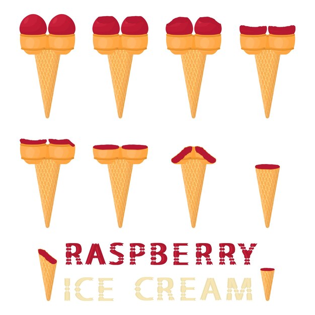 Delightful Raspberry Ice Cream Cones in a Vibrant Collection | Jiffy ...