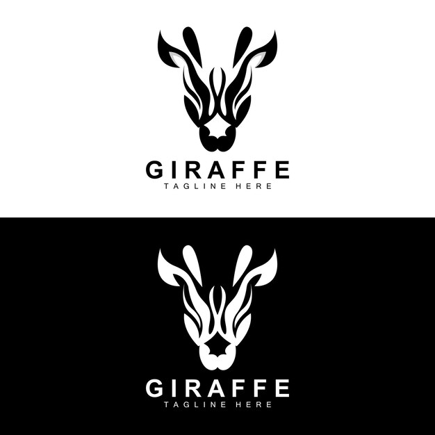 Elegant Giraffe Head Silhouette Logo | Jiffy Designs