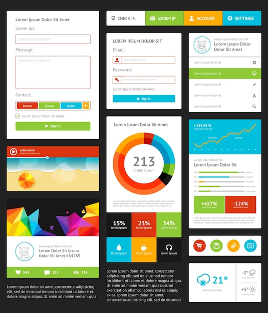 Vibrant Dashboard with Infographic Elements and Data Visualizations ...