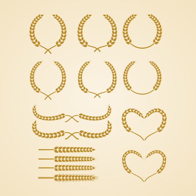 Elegant Golden Wreath and Emblem Collection | Jiffy Designs