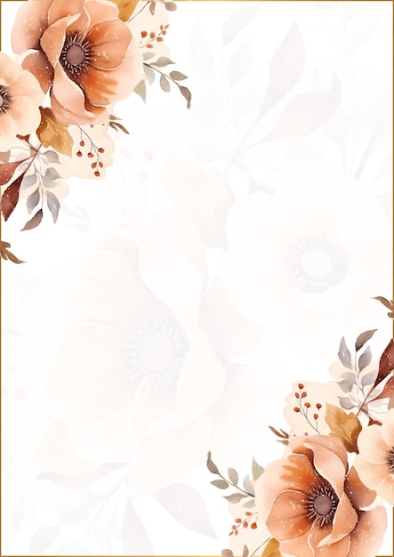 Elegant Floral Frame with Peach and White Blooms | Jiffy Designs
