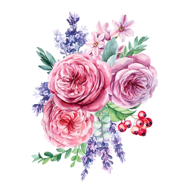 Vibrant Floral Bouquet of Roses, Lavender, and Berries | Jiffy Designs