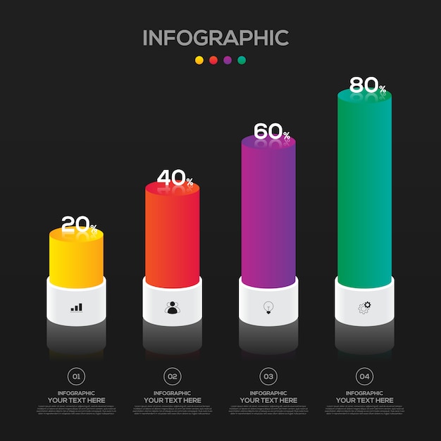 Vibrant Cylindrical Infographic with Percentage Metrics | Jiffy Designs