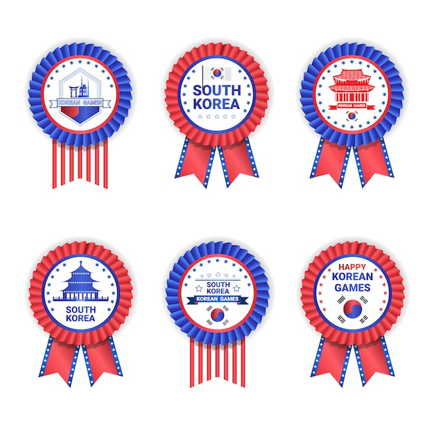 Vibrant Collection of South Korean Celebration Ribbons and Emblems ...