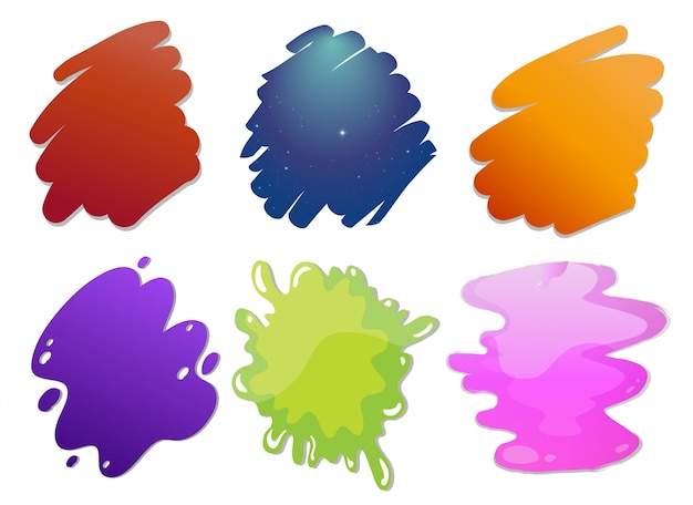 Vibrant Abstract Splatter Shapes in Diverse Hues | Jiffy Designs