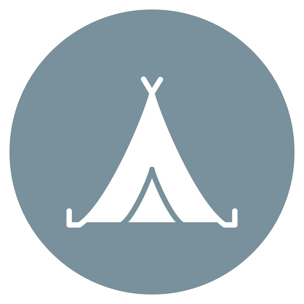 Minimalist Camping Tent Icon in Muted Tones | Jiffy Designs