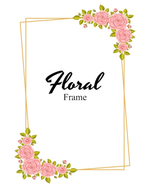 Elegant Floral Frame with Vibrant Pink Roses | Jiffy Designs