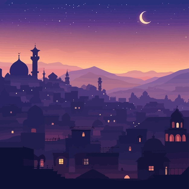 Enchanting Cityscape Under the Starry Night Sky | Jiffy Designs