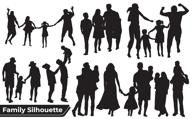 Diverse Family Silhouettes Depicting Togetherness and Celebration ...