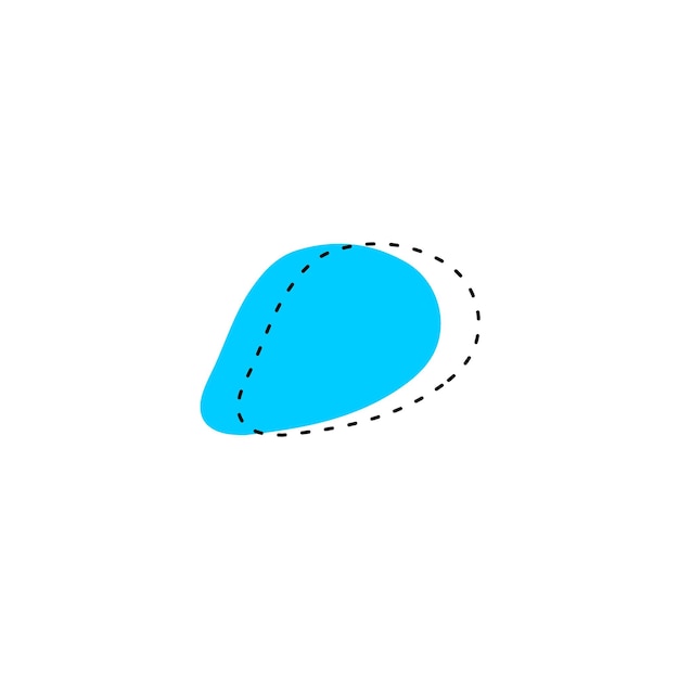 Vibrant Blue Pebble-Shaped Cutout with Dotted Outline | Jiffy Designs