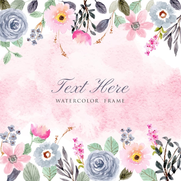 Watercolor Floral Frame with Roses and Text Space | Jiffy Designs