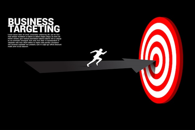 Minimalist Business Targeting Concept with Running Figure and Bullseye ...