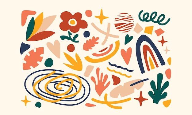 Vibrant Collection of Whimsical Abstract Shapes and Symbols | Jiffy Designs