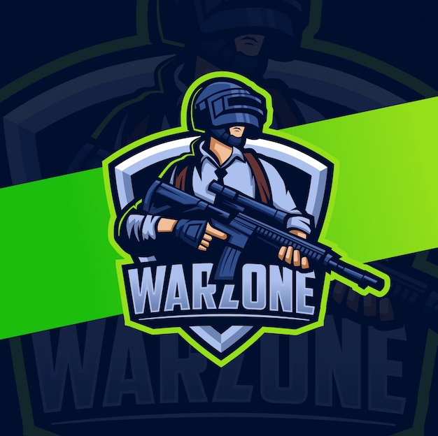 Intense Wartime Soldier with Assault Rifle Emblem | Jiffy Designs