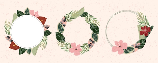 Tropical Floral Wreath Designs with Vibrant Leaves and Blooms | Jiffy ...