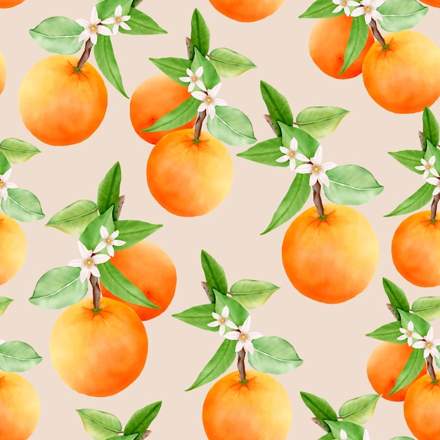 Vibrant Orange Pattern with Blossoms and Leaves | Jiffy Designs