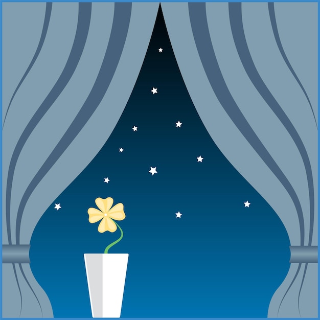 Starry Night Sky and Glowing Flower in Vase | Jiffy Designs