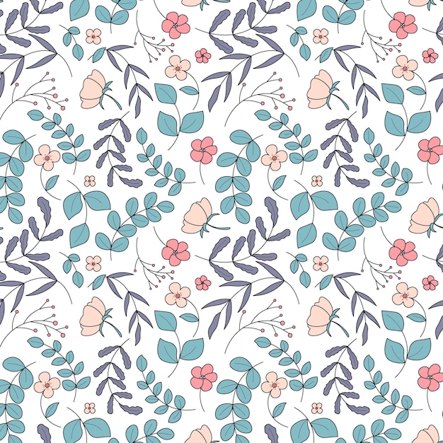 Delicate Floral Pattern with Leaves and Blooms | Jiffy Designs