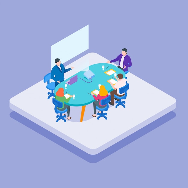 Collaborative team meeting around a global conference table | Jiffy Designs
