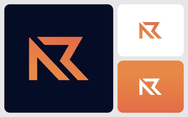 Bold Geometric Letter R Emblem in Vibrant Orange Tones | Jiffy Designs