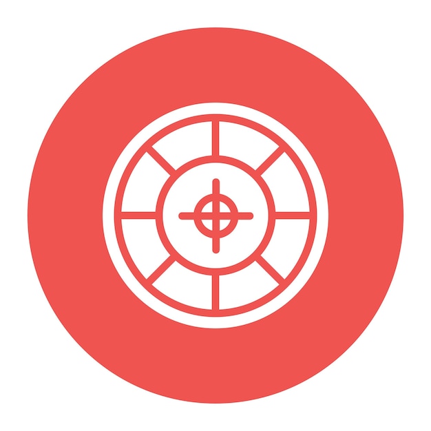 Minimalist Crosshair Target Icon on Vibrant Red Circle | Jiffy Designs