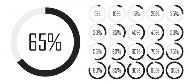 Striking Monochrome Circular Progress Indicators with Percentage ...