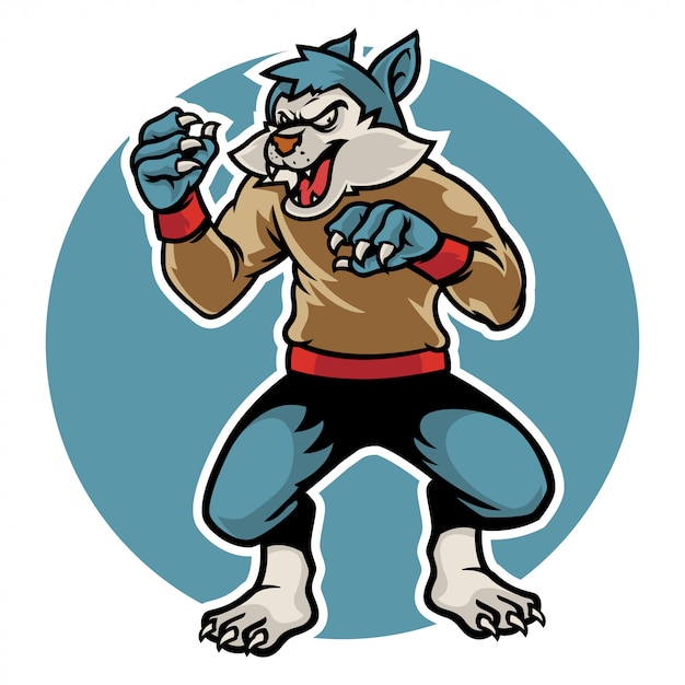 Fierce Werewolf Warrior Roaring with Clenched Fists | Jiffy Designs