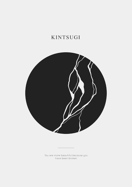Elegant Kintsugi Artwork with Minimalist Cracked Circle Design | Jiffy ...