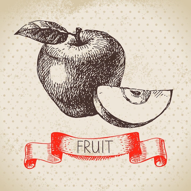 Delightful Hand-Drawn Apple with Ribbon Accent | Jiffy Designs