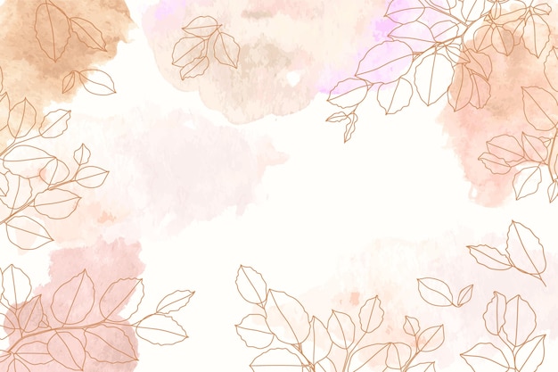 Delicate Floral Outlines on Pastel Watercolor Background | Jiffy Designs