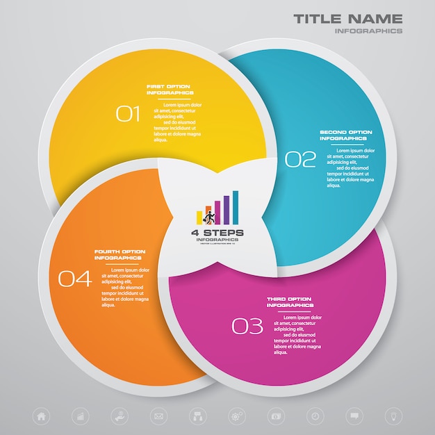 Colorful Circular Infographic Design with Four Segmented Sections ...