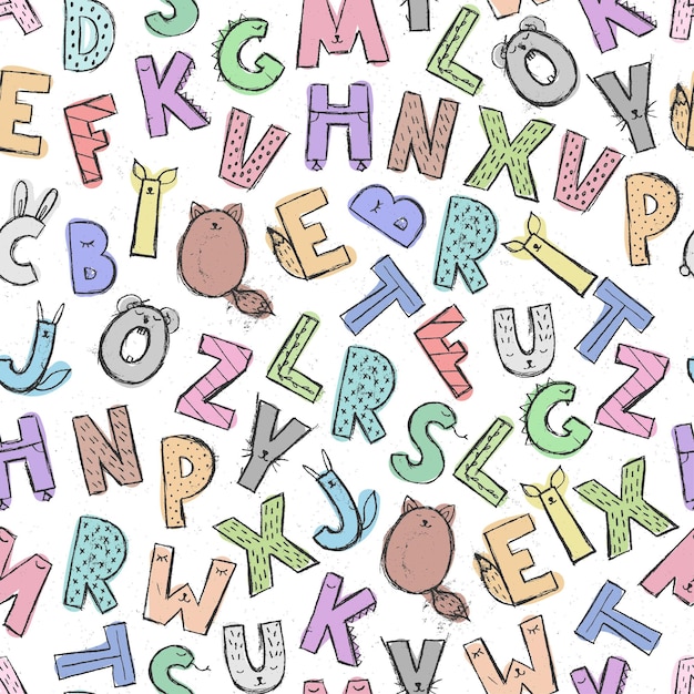 Playful Alphabet Collage with Whimsical Characters | Jiffy Designs
