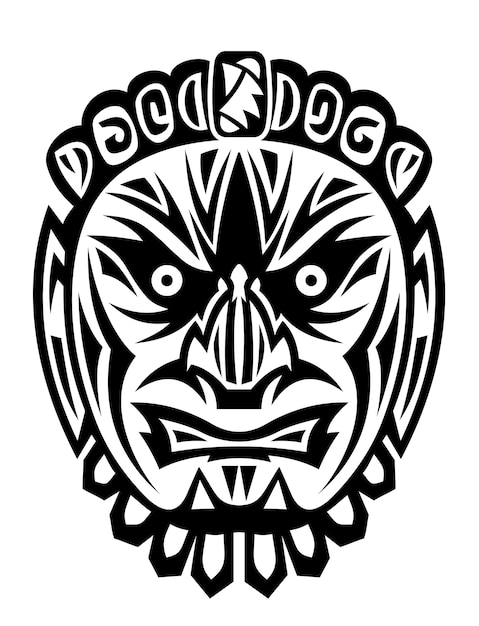Fierce Tribal Mask Design with Bold Black and White Patterns | Jiffy ...