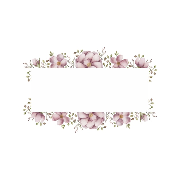 Elegant Floral Frame with Pink Roses and Greenery | Jiffy Designs
