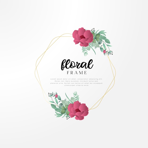 Elegant Floral Frame with Vibrant Red Blooms and Greenery | Jiffy Designs
