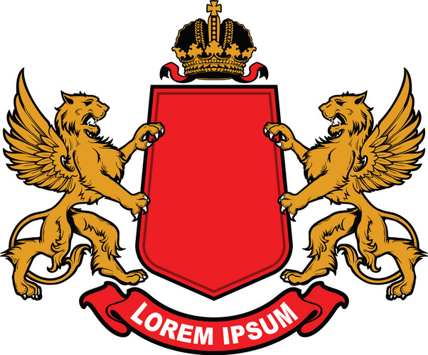 Vector Heraldic Elements Isolated On A White Background. Coat Of Arms