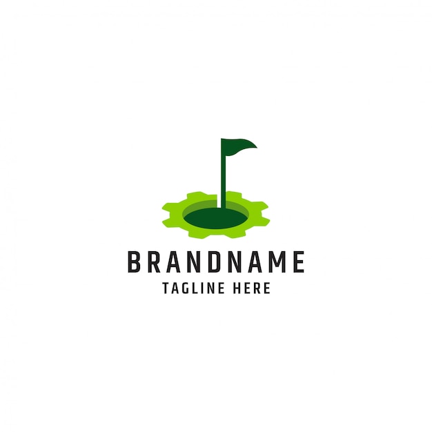 Vibrant Golf Course Logo with Putting Green and Flag | Jiffy Designs