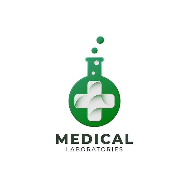 Iconic Medical Laboratory Logo with Cross and Beaker | Jiffy Designs