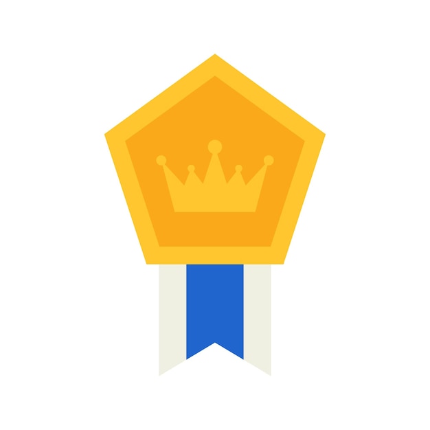 Regal Crown Icon with Blue Ribbon Banner | Jiffy Designs