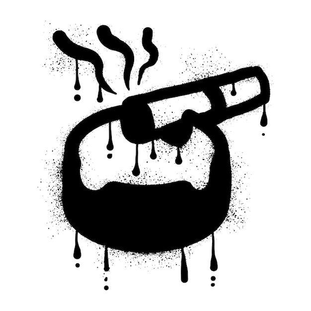 Dripping Black Silhouette of Graffiti-Style Trumpet | Jiffy Designs