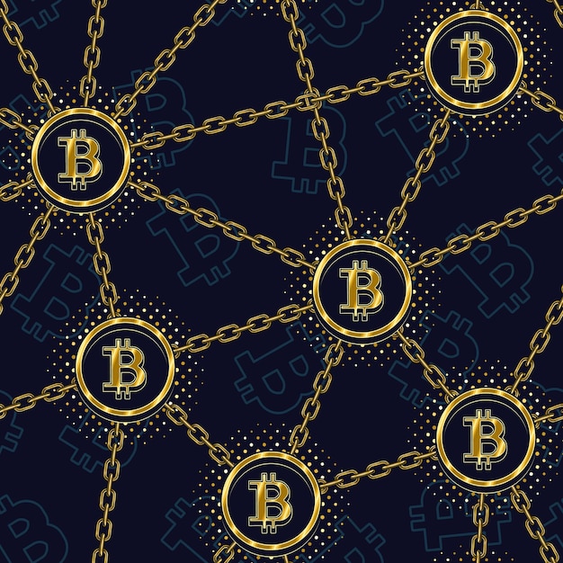 Interconnected Bitcoin Symbols on a Metallic Chain Network | Jiffy Designs