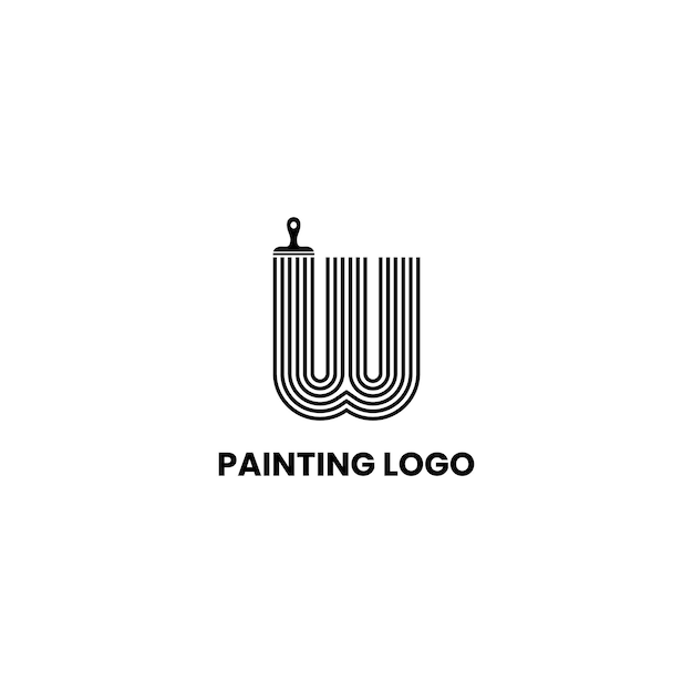 Minimalist Monogram Brush Stroke Art for Painting Business | Jiffy Designs