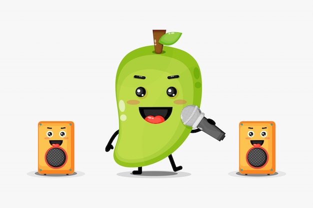 Cheerful Green Mango Singing with Colorful Speakers | Jiffy Designs