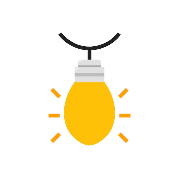 Stylized Glowing Yellow Lightbulb Icon with Radiating Rays | Jiffy Designs