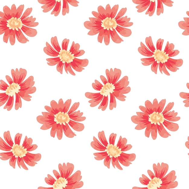 Vibrant Red Daisy Floral Pattern | Jiffy Designs