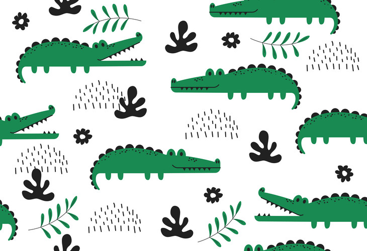 Crocodile Seamless Pattern. Repeating Design Element For Printing On ...