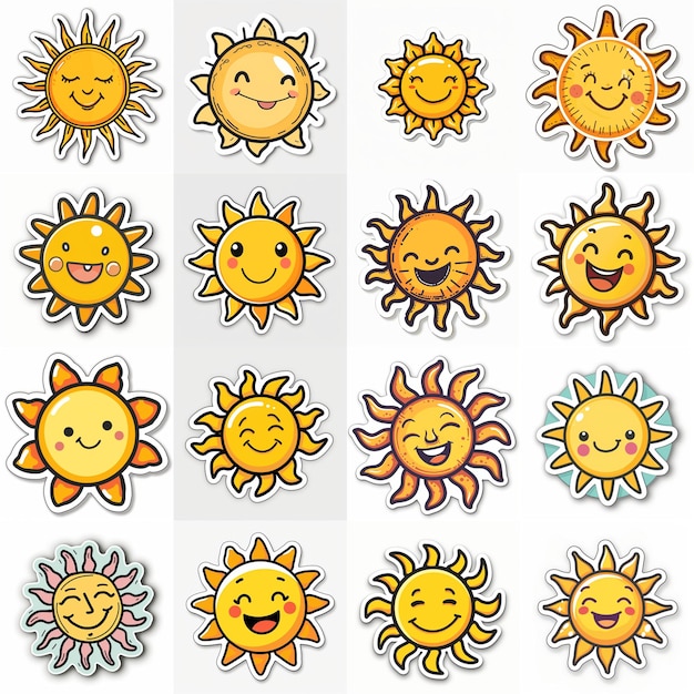 Vibrant Collection of Cheerful Sun Illustrations | Jiffy Designs
