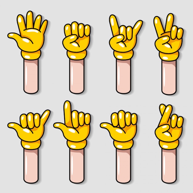 Vibrant Cartoon Hands Expressing Gestures and Emotions | Jiffy Designs